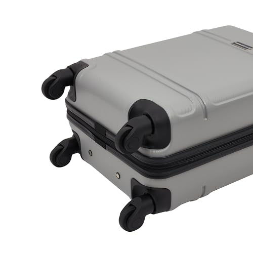 Travelers Club Skyline Spinner Luggage, Gray, 22-Inch Carry-On L8594