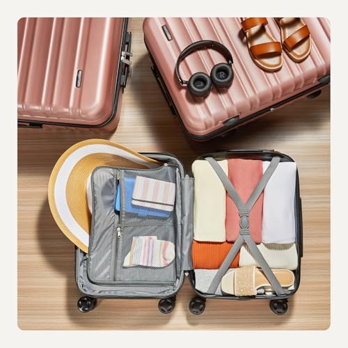 Amazon Basics 21" Hardside Carry-On Luggage with Wheels, Expandable, Black L489