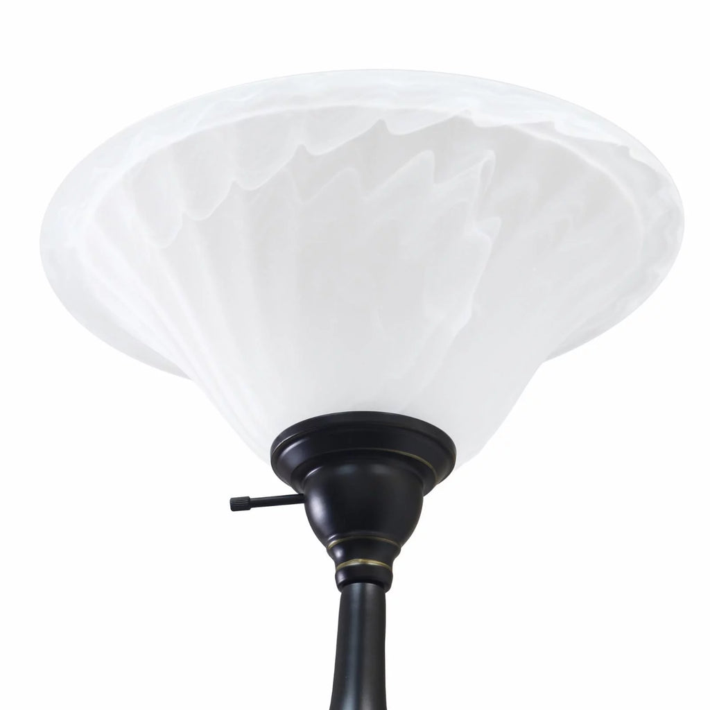 Elegant Designs 2-Light Floor Lamp with White Marble Glass G568