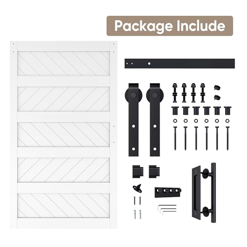 JUBEST 36" x 84" Sliding Barn Door Kit with Hardware, Black R91690
