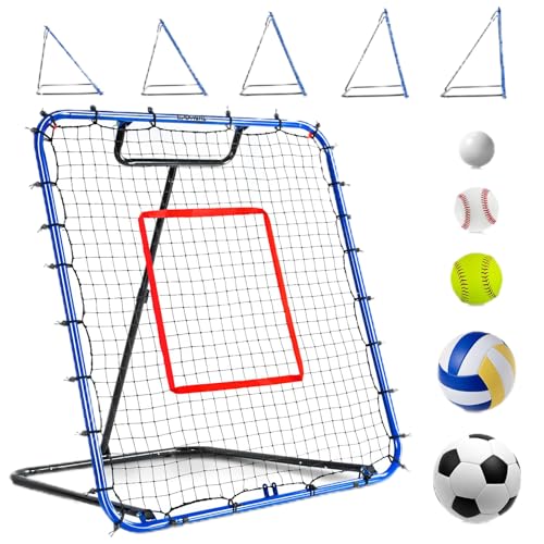 Baseball Rebounder Net 4x4.5 FT with 5 Ball Return Angles for Training P156