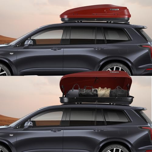 Hard Shell Roof Cargo Box 13 Cu.Ft Gray with Lock, Dual-Side Opening Z6174
