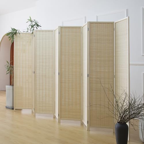 Bamboo Room Divider 6 Panel Folding Screen 67"H x 92.1"W X2437