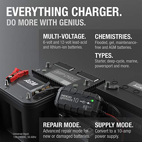 NOCO GENIUS10 Smart Battery Charger 10A 6V/12V for Lead-Acid & Lithium R98099