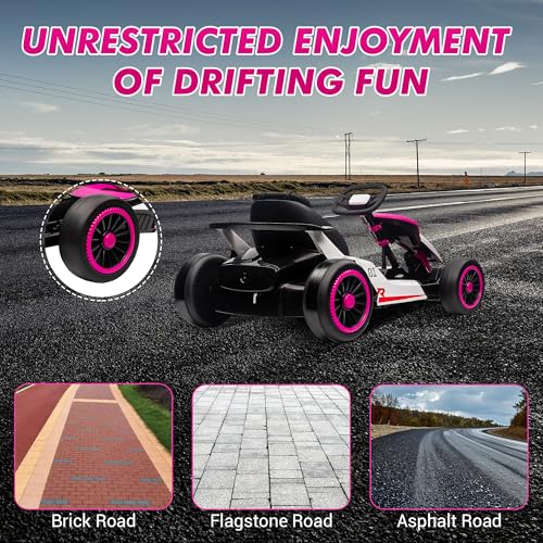 24V Electric Go Kart Drifting Ride On Car for Kids 6-12 Years Old T574114