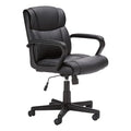 Amazon Basics Office Task Desk Chair with Padded Armrests, White Faux Leather W1292