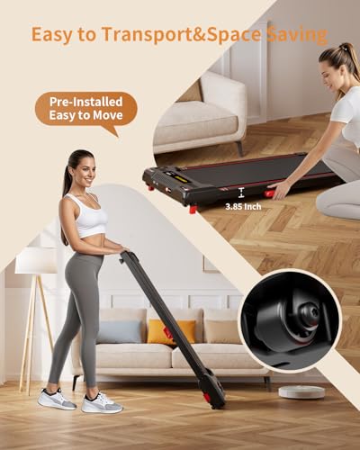 Anylife Walking Pad Treadmill, 2.5HP Portable Under Desk Treadmill with LED Display T5091