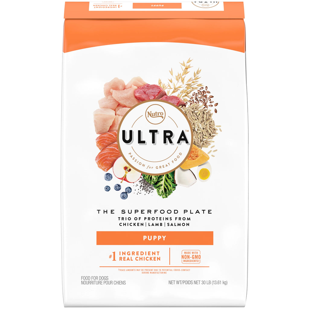 Nutro Ultra High Protein Natural Dry Puppy Food, Chicken Lamb Salmon, 30 lb X77958