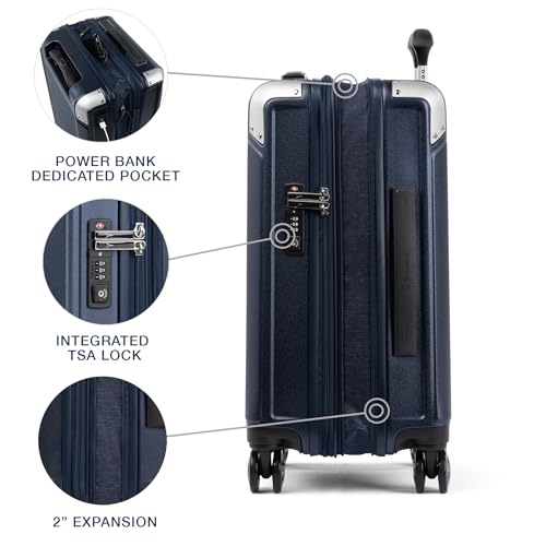 Travelpro Platinum Elite Hardside Expandable Carry-On Luggage, 8 Wheel Spinner, TSA Lock, 20-Inch X826544