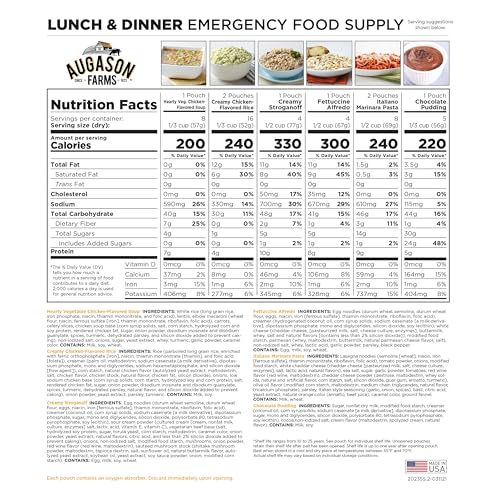 AUGASON FARMS Emergency Food Supply Bucket, 92 Servings, Dehydrated Meal Kit O5883