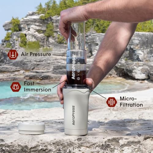 AeroPress Go Travel Coffee Press Kit - Portable 3-in-1 Coffee Maker E954