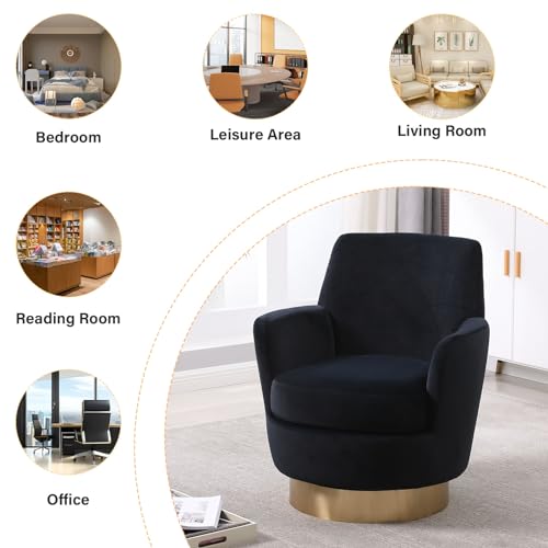 Swivel Barrel Chair Set of 2, Modern Velvet Accent Chairs, Orange P5409