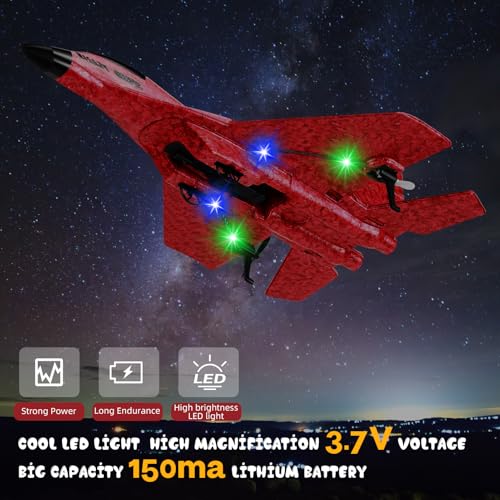 RC Plane Remote Control Airplane Toy 2.4GHz with Lights for Adults Kids I576