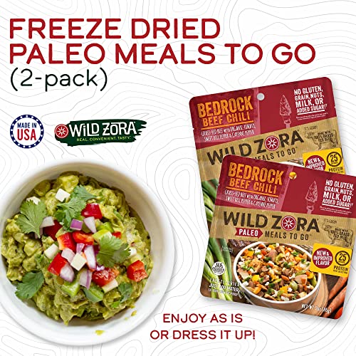 Wild Zora Paleo Freeze Dried Meals for Backpacking & Camping, Gluten Free, Variety 7-Pack C34212