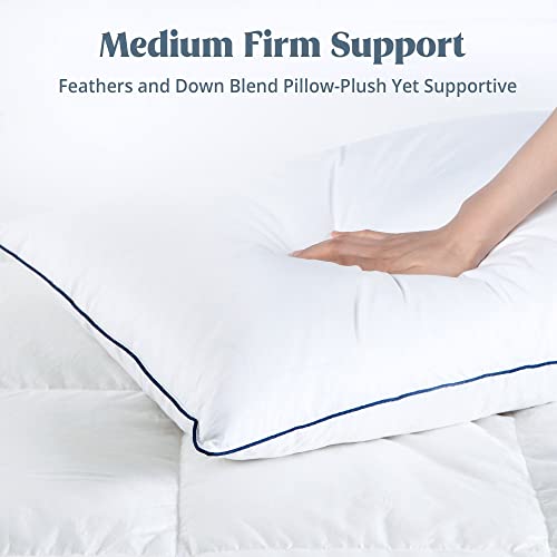 puredown® Goose Feathers and Down White Pillows King Size Set of 2 G471477