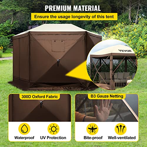 VEVOR Pop Up Gazebo Screen Tent 10x10ft with Mosquito Netting B21209