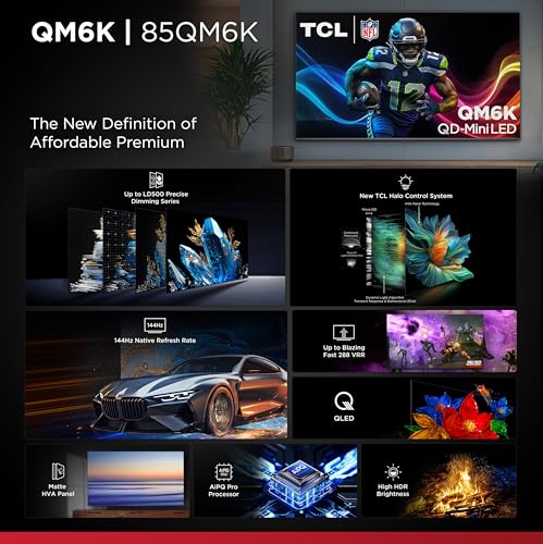 TCL 65-Inch Class QM6K Series QD-Mini LED 4K UHD Google Smart TV K982