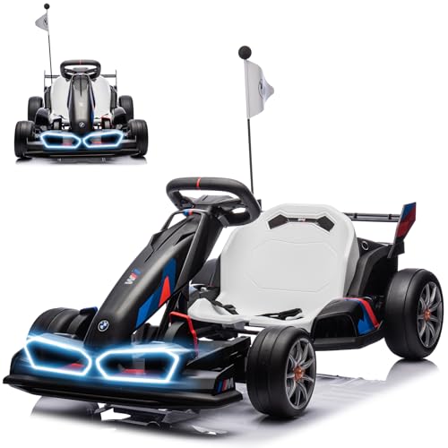Licensed BMW 36V Electric Drift Go Kart for Kids, 7.5 MPH, White M530400