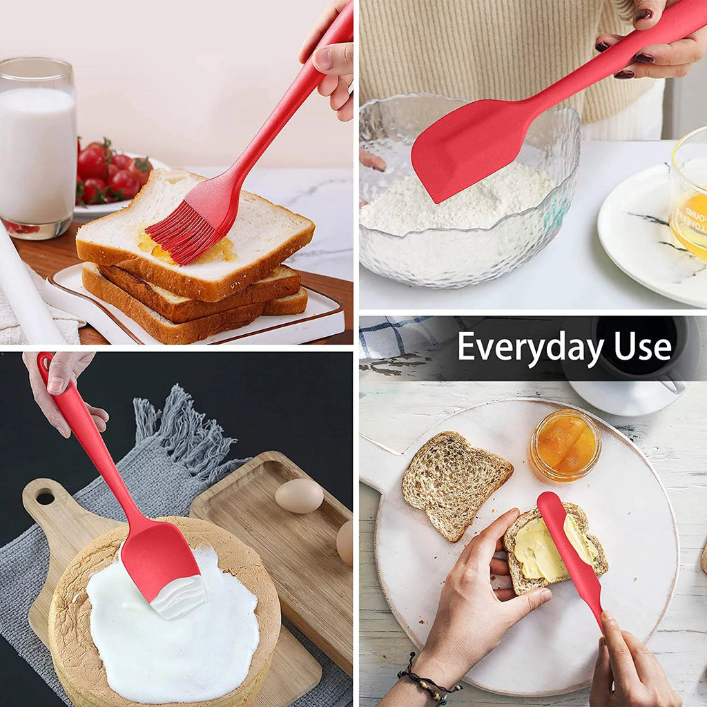 15pcs Silicone Cooking Utensil Set with Stainless Steel Handle, Red G229