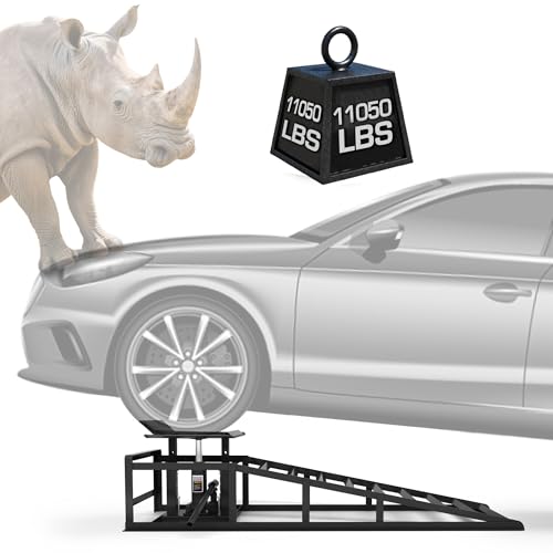 2 Pack Hydraulic Car Ramps 11050LBS High Lift 9"-14.2" Heavy Duty Steel M6524