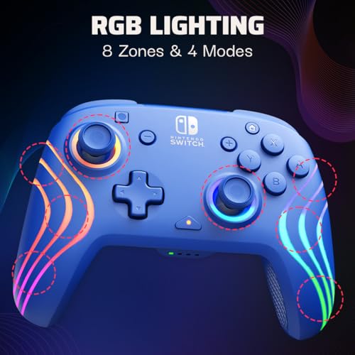 PDP Afterglow Wave Wireless RGB Gaming Controller for Nintendo Switch, Black I1528
