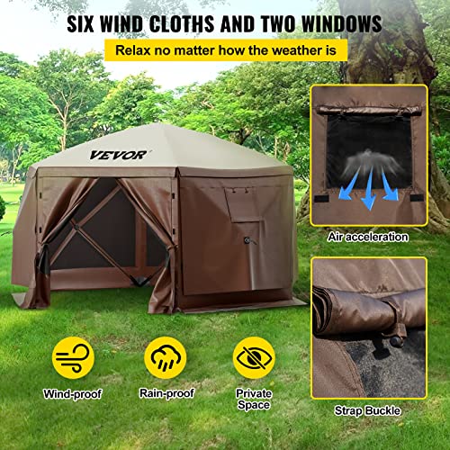 VEVOR Pop Up Gazebo Screen Tent 10x10ft with Mosquito Netting B21209
