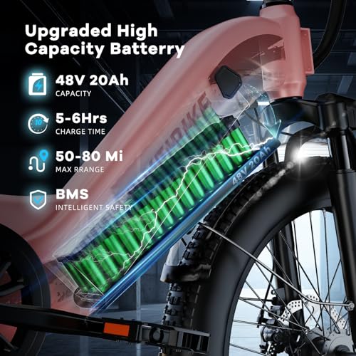 1500W Electric Bike for Adults, 48V 20AH Removable Battery Step-Thru, 24" Fat Tire Y988340