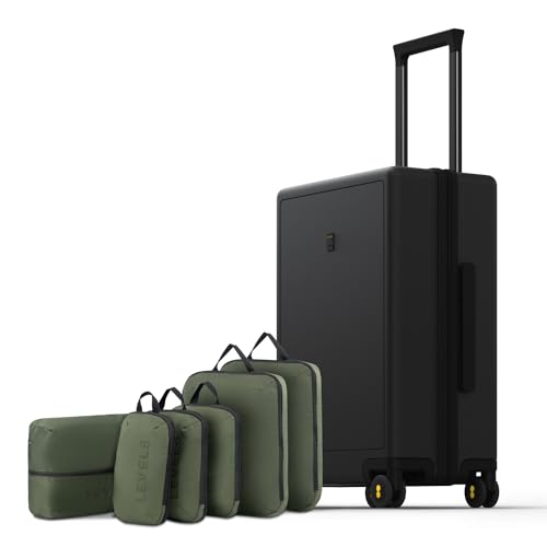 LEVEL8 Hard Shell Carry-On Luggage with TSA Lock, 20 Inch, Black V41961