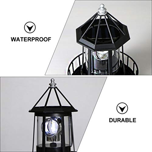 Lighthouse Decor Solar Powered Revolving LED Garden Lamp B294
