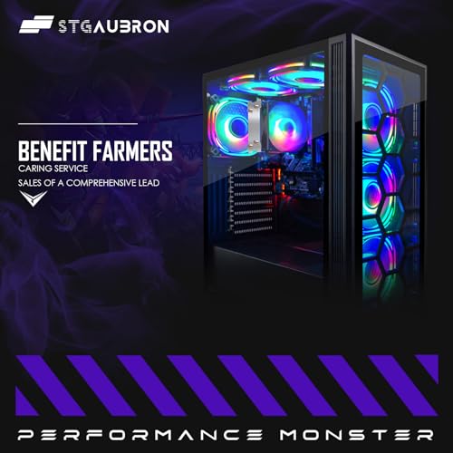 STGAubron Gaming PC Desktop, GeForce RTX 2060 Super, Intel Core i7, 16G DDR4, 1T SSD, Windows 11 Z1287