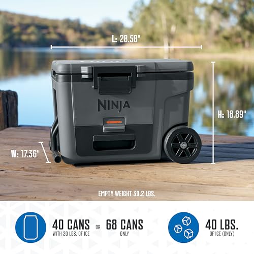 Ninja FrostVault 45QT Cooler with Wheels, Lakeshore Blue M1144
