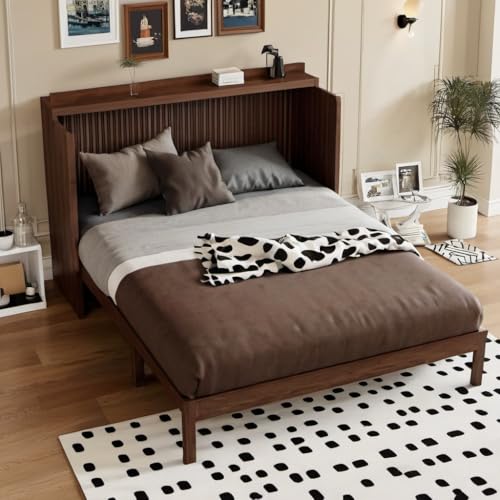 Queen Murphy Bed with Desk and Removable Shelves, USB Port, White H566492