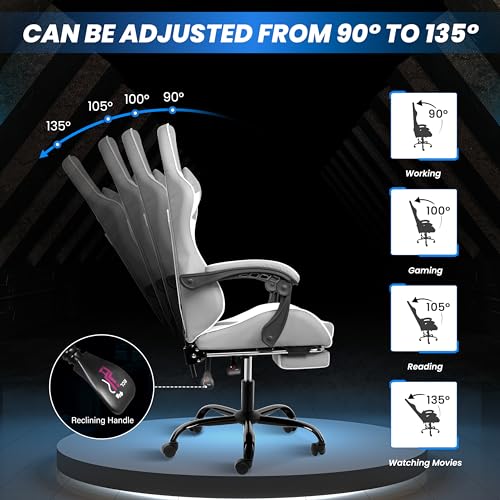 Gaming Chair with Footrest, Lumbar Support, Red/Black M9231