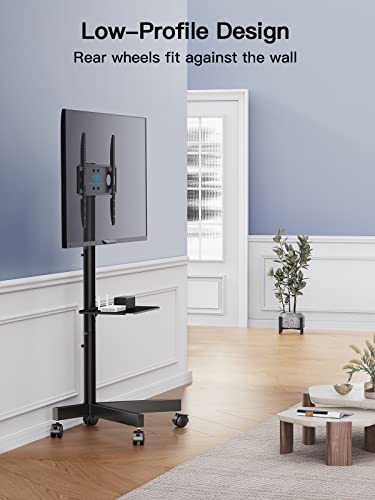 PERLESMITH Rolling TV Stand for 23-60 Inch TVs, Mobile Cart with Adjustable Shelf, VESA 400x400mm R920
