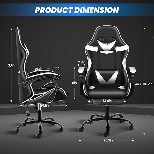 Gaming Chair with Footrest, Lumbar Support, Red/Black M9231
