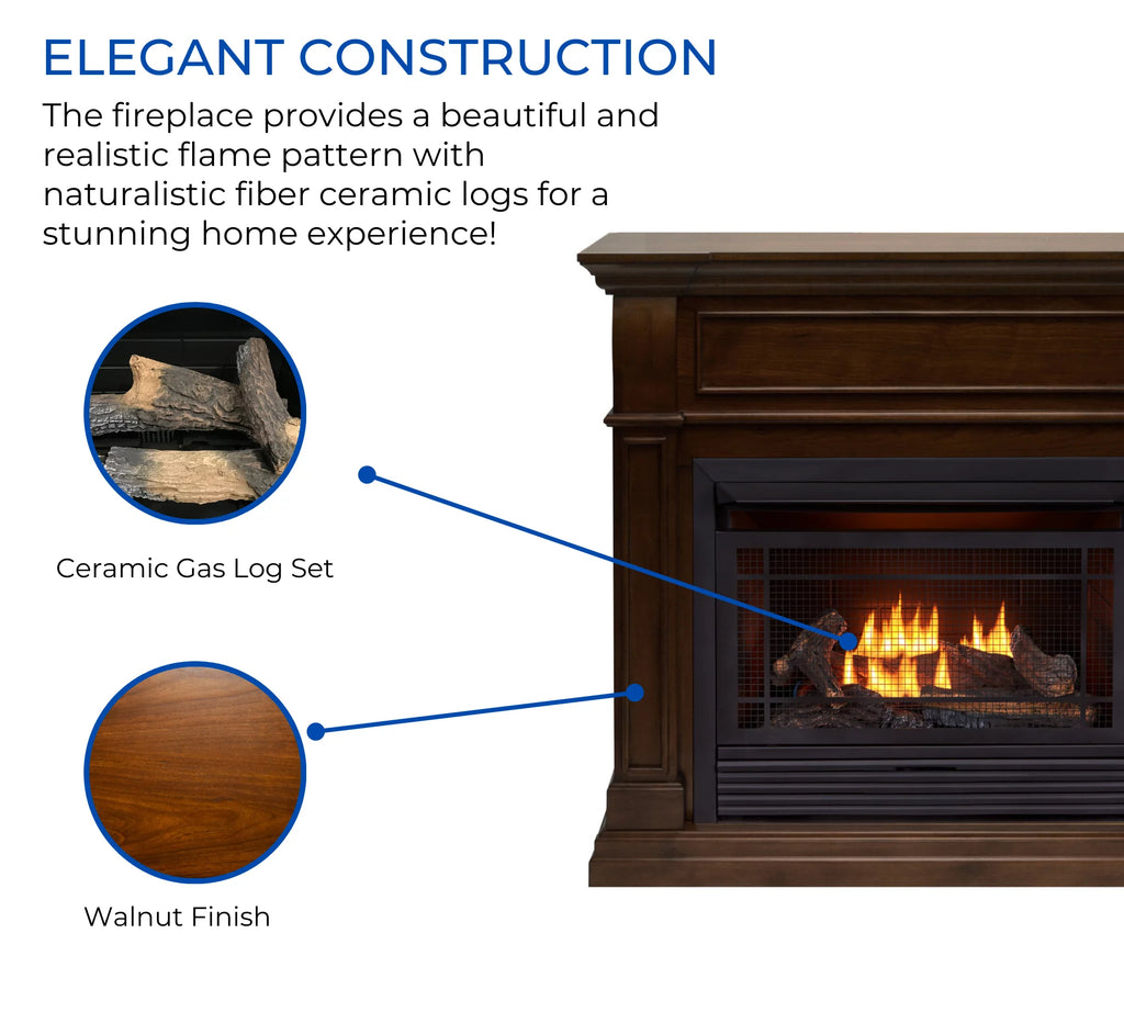 Duluth Forge Dual Fuel Ventless Gas Fireplace with Remote Control U966
