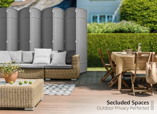 Sorbus 8-Panel Black Room Divider, 6 ft Tall Folding Privacy Screen T242