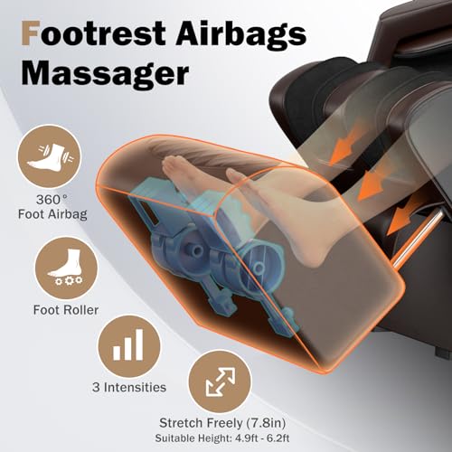 Culanta Massage Chair Full Body Zero Gravity SL-Track Shiatsu Recliner with Airbags and Heating (U1-Black) B954830