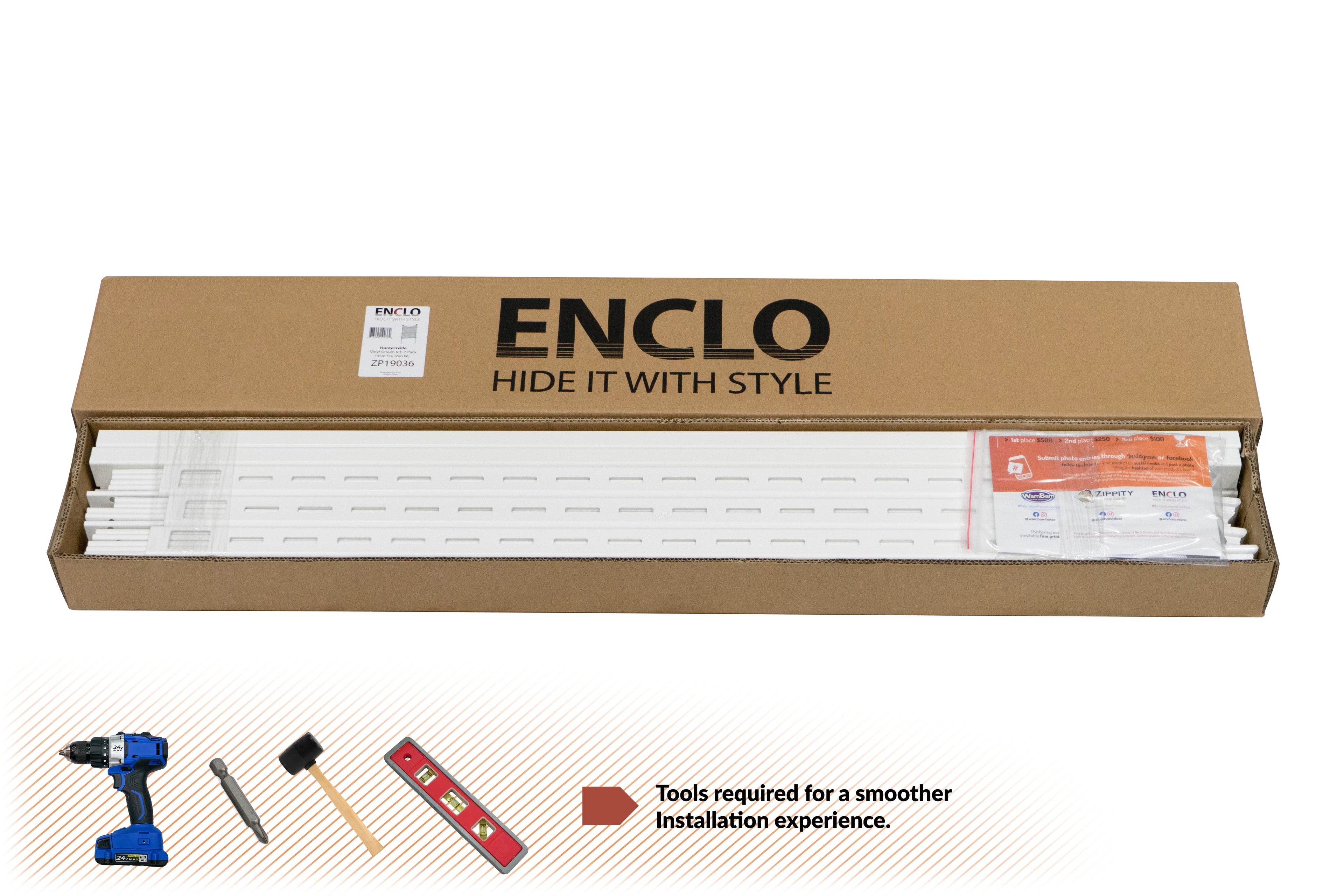 Enclo Huntersville Outdoor Privacy Screen Enclosure for Garbage Bins and Air Conditioners (48in x 36in) T698