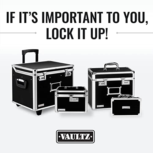 Vaultz Vinyl Record Storage Box Locking 50 Album Holder Black A879548