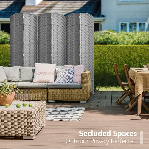 Sorbus 8-Panel Black Room Divider, 6 ft Tall Folding Privacy Screen T242