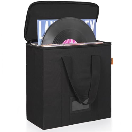 Vinyl Record Storage Box with Lid and Handle for 12 inch LP F282