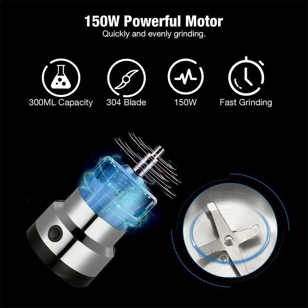 Electric Coffee Grinder with Stainless Steel Blade for Beans, Spices & Herbs Y308