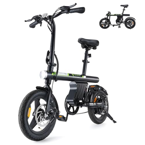 isinwheel U1 Folding Electric Bike, 500W Motor, 20 mph, Black O499