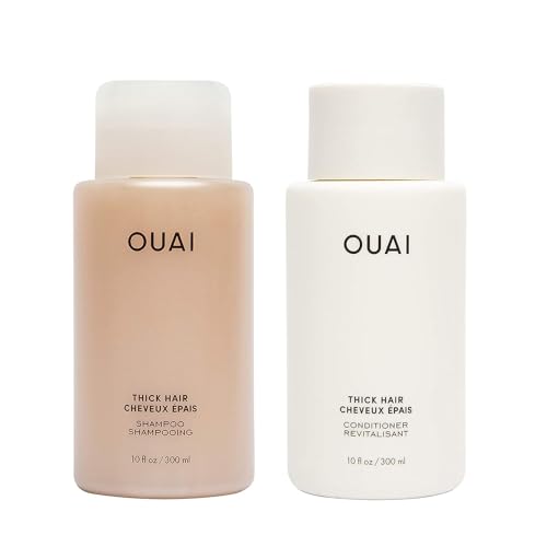 OUAI Fine Shampoo and Conditioner Set - Sulfate Free for Fine Hair, 10 Fl Oz T257