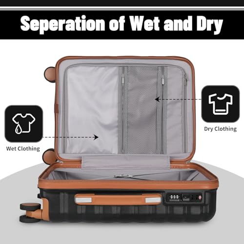 Lightweight 3-Piece Hardshell Luggage Set with Spinner Wheels & TSA Lock, Light Avocado Green B502471