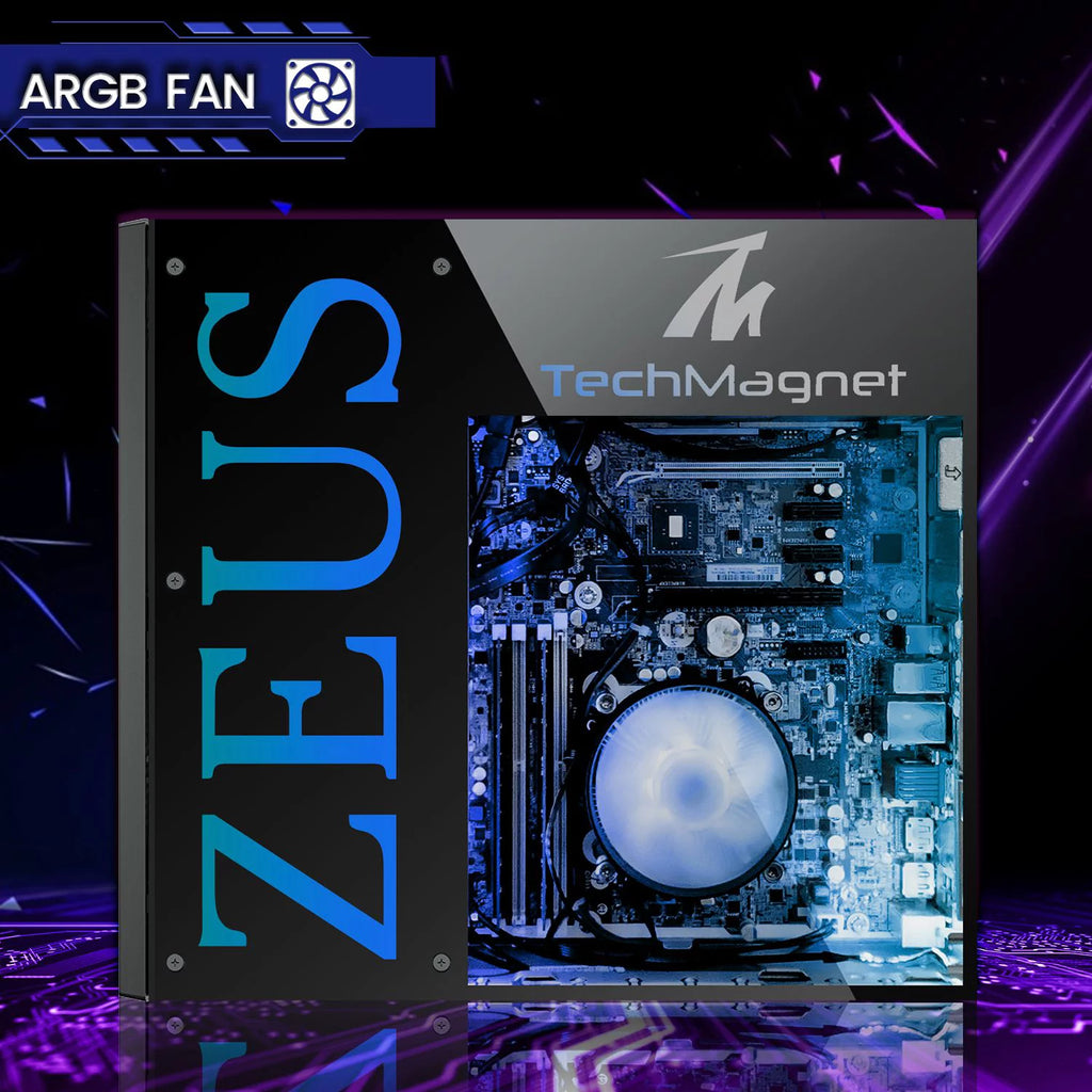 TechMagnet Zeus Pro 6 Gaming Desktop PC, Intel i7, 32GB RAM, 1TB SSD, 27" 165Hz Monitor N8876