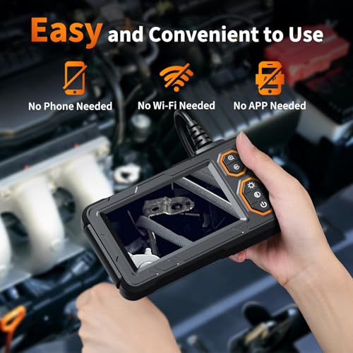 Endoscope Camera with Light, 4.3" HD Borescope, IP67 Waterproof, 16.4ft Semi-Rigid (Green) I7760