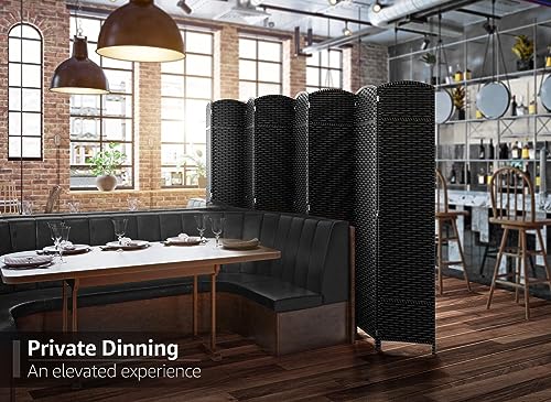 Sorbus 8-Panel Black Room Divider, 6 ft Tall Folding Privacy Screen T242