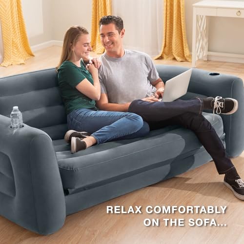 Intex Inflatable Pull-Out Sofa with Cupholder and 2-in-1 Valve F3763